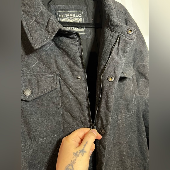 Levi's Men's Diamond Quilted Shirt Jacket, Charcoal, XX-Large - Picture 6 of 16